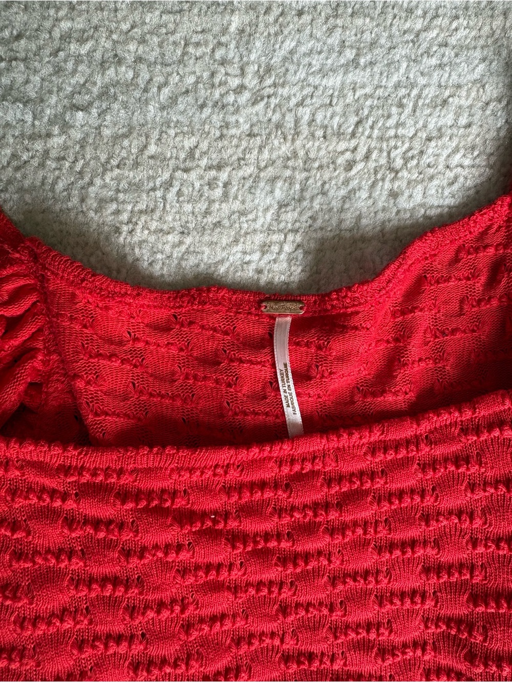 Free People Red Ruffle Strap Tank - Picture 2 of 2
